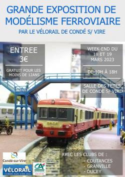 Exposition modélisme ferroviaire à Condé sur Vire 50890 les 18 et 19 Mars 2023